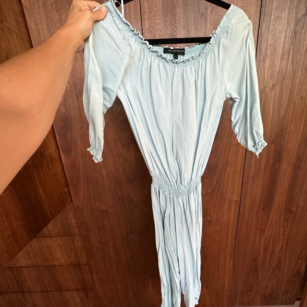 Light Blue Off-Shoulder jumper